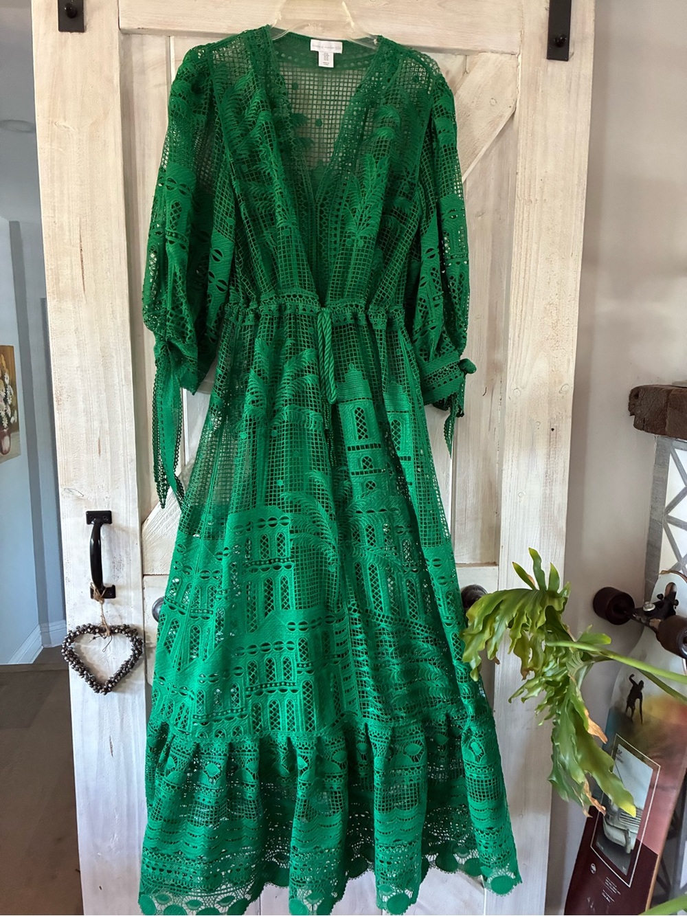 House of Harlow 1960 Green cutout Maxi Dress with V-Neck